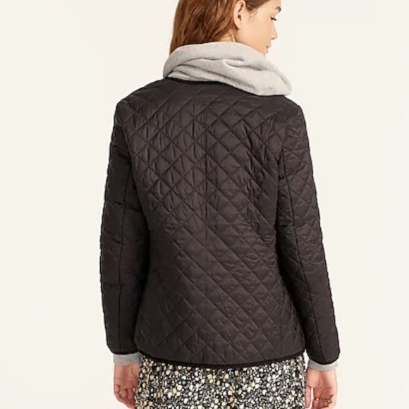 J crew quilted puffer lady jacket black primaloft - Picture 2 of 6